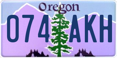 OR license plate 074AKH