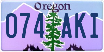 OR license plate 074AKI