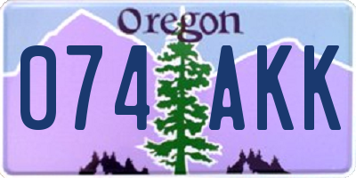 OR license plate 074AKK