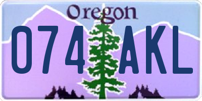 OR license plate 074AKL