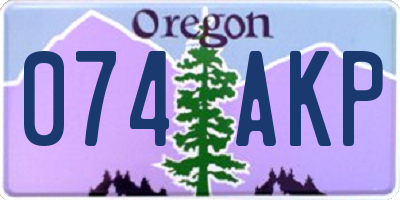 OR license plate 074AKP
