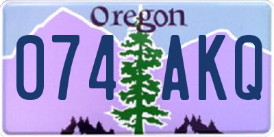 OR license plate 074AKQ