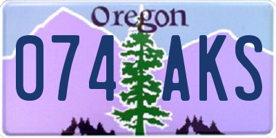 OR license plate 074AKS