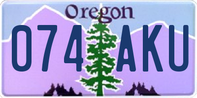 OR license plate 074AKU