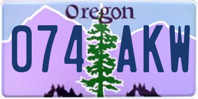 OR license plate 074AKW