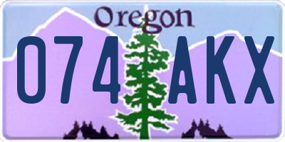 OR license plate 074AKX