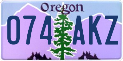 OR license plate 074AKZ