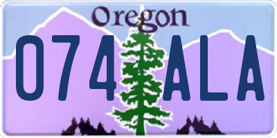 OR license plate 074ALA