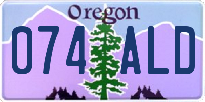 OR license plate 074ALD