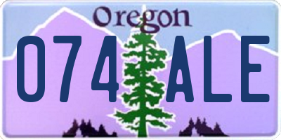 OR license plate 074ALE
