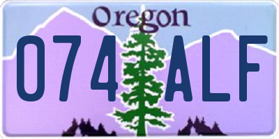 OR license plate 074ALF