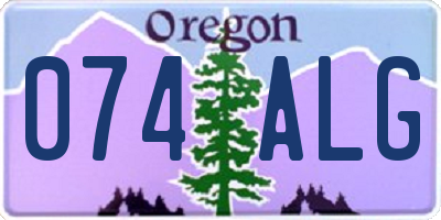 OR license plate 074ALG