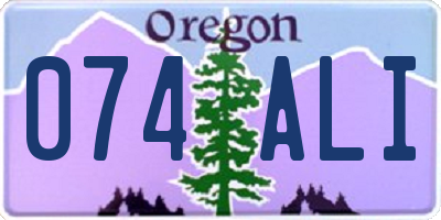 OR license plate 074ALI