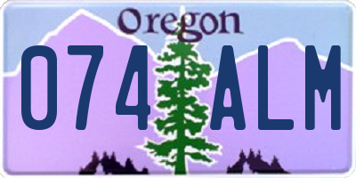 OR license plate 074ALM
