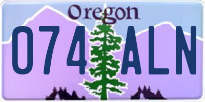 OR license plate 074ALN