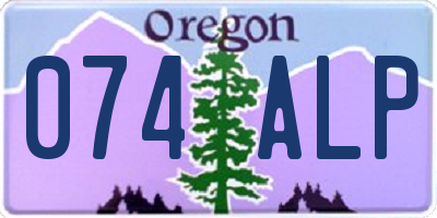 OR license plate 074ALP