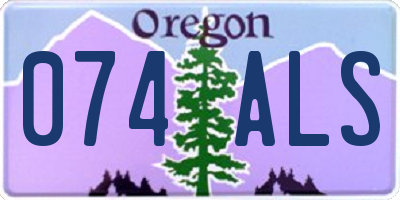 OR license plate 074ALS