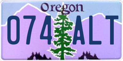 OR license plate 074ALT