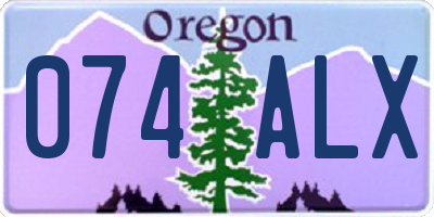 OR license plate 074ALX