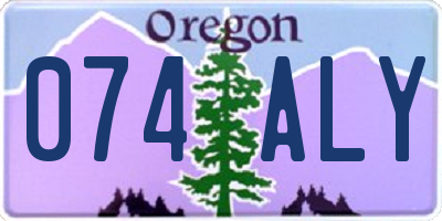 OR license plate 074ALY