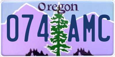 OR license plate 074AMC