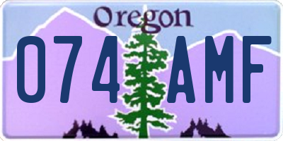 OR license plate 074AMF