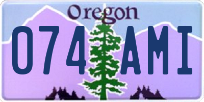 OR license plate 074AMI