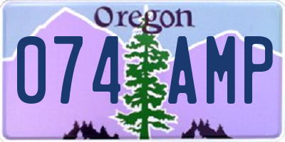 OR license plate 074AMP