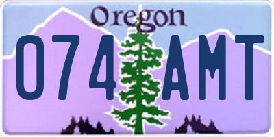 OR license plate 074AMT