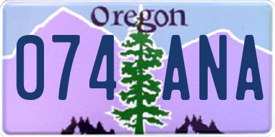 OR license plate 074ANA