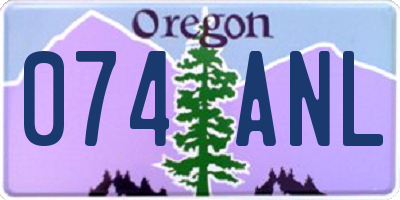 OR license plate 074ANL