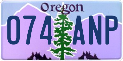 OR license plate 074ANP