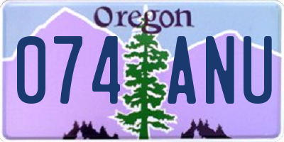 OR license plate 074ANU
