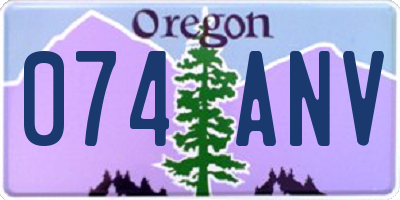 OR license plate 074ANV