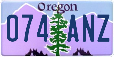 OR license plate 074ANZ