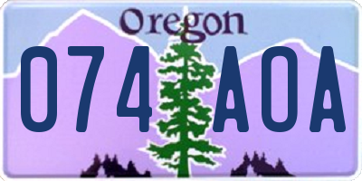 OR license plate 074AOA