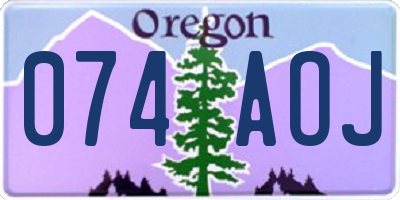 OR license plate 074AOJ