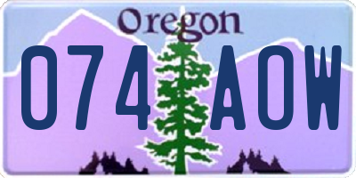 OR license plate 074AOW