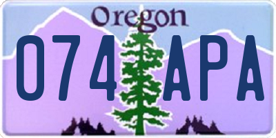 OR license plate 074APA