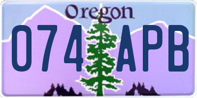 OR license plate 074APB