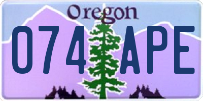 OR license plate 074APE