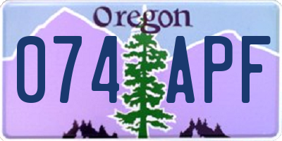 OR license plate 074APF