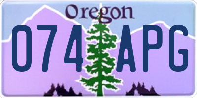 OR license plate 074APG
