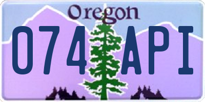 OR license plate 074API