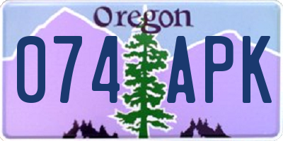 OR license plate 074APK