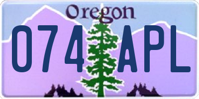 OR license plate 074APL