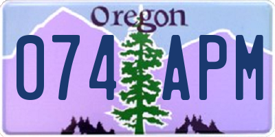 OR license plate 074APM