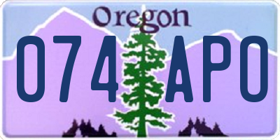 OR license plate 074APO