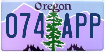 OR license plate 074APP