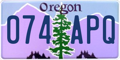 OR license plate 074APQ